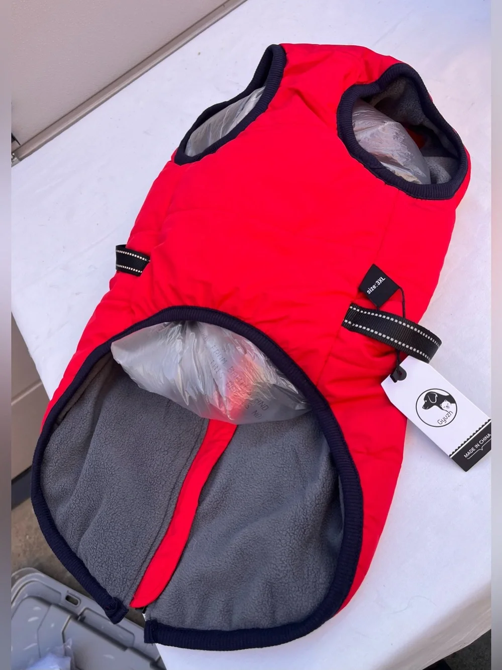 Gyuzh Dog Coat with Harness Puppy Coats Small Dog Harness Jacket Winter Waterpro
